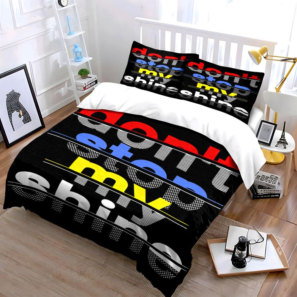 Bold colorful text. Bedding sets Duvet cover sets Duvet covers Pillowcases(1 * Duvet Cover 2 * Pillowcases, without duvet insert)