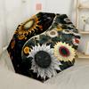 Cosmic Sunflower Bloom Compact Travel Automatic Umbrella with 8-Rib Compact Design All-Season Umbrella for Travel Elegant Women's Umbrella