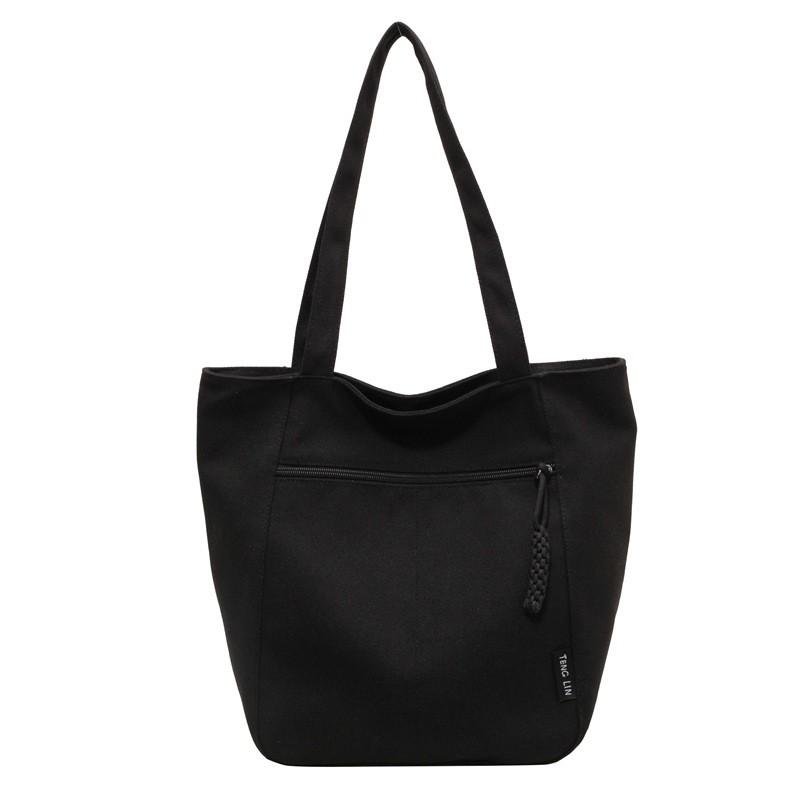 IELGY Ladies Tote Japanese Canvas Casual Shoulder Bag Female Design Sense Large Capacity Commuter Large Bag