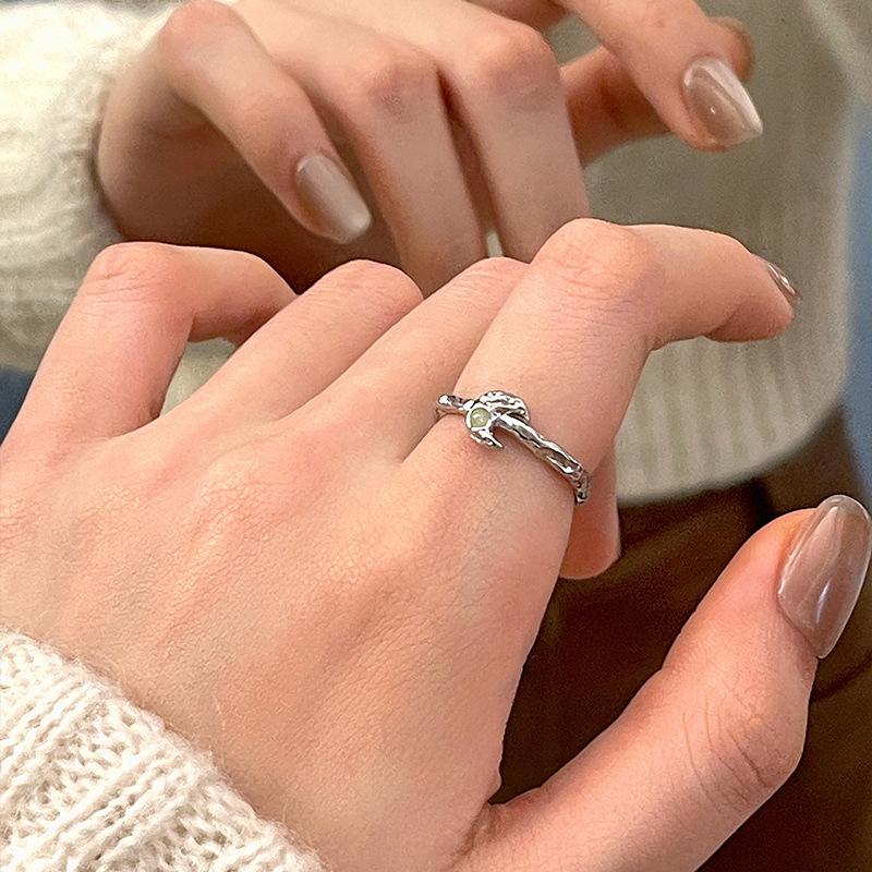 925 Silve Love Heart Hollowed Out Ring For Women Girl Extremely Fine Korea Ins Jewelry Gift