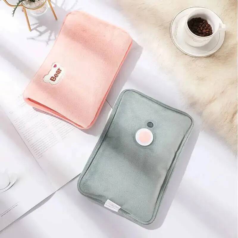 Winter Electric Hot Water Bag Reusable Plush Hand Warmer Bag Portable Fast Heating Warm Hand Pocket Explosion-Proof Hand Wamer