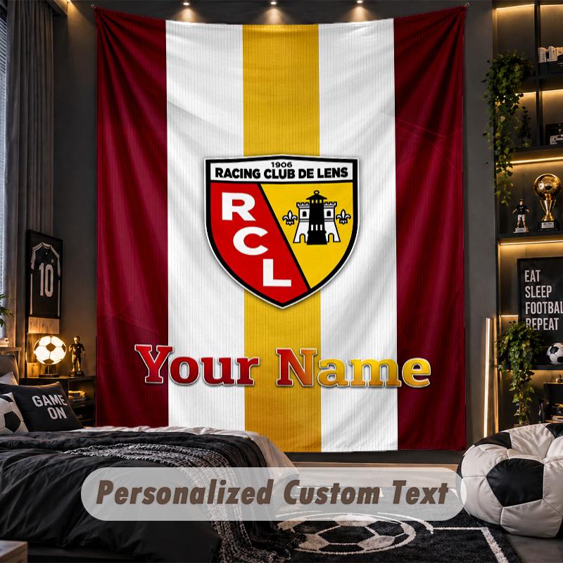 Tapestryracing club de lens Custom Name Text Personalized Wall Hanging Tapestry Home Wall Decor
