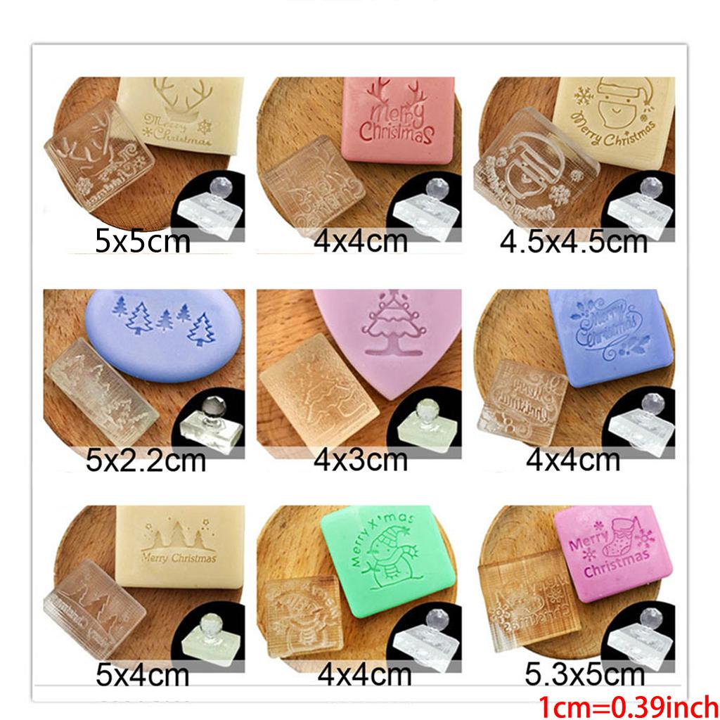 Soap Making Acrylic Stamps Christmas Series Transparent Handmade Soap Seal Stamp