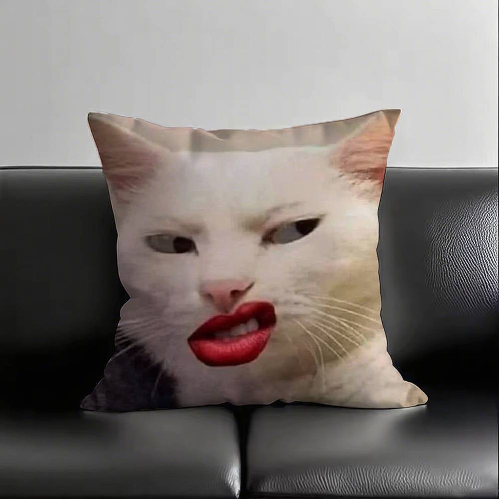 1pc CAT MEME 029 Pillow Case Square Bedroom Sofa Leisure Comfort Cushion Car Living Room Home Decoration