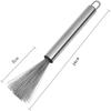 Long Handle Stainless Steel Pan Brush, Strong Decontamination Kitchen Cleaning Tool for Bowl, Plate, Sink & Stove Top