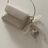 Chic Imitation Pearl Keychain Handmade Bow Shaped Keyring Heart Pendant Keyrings