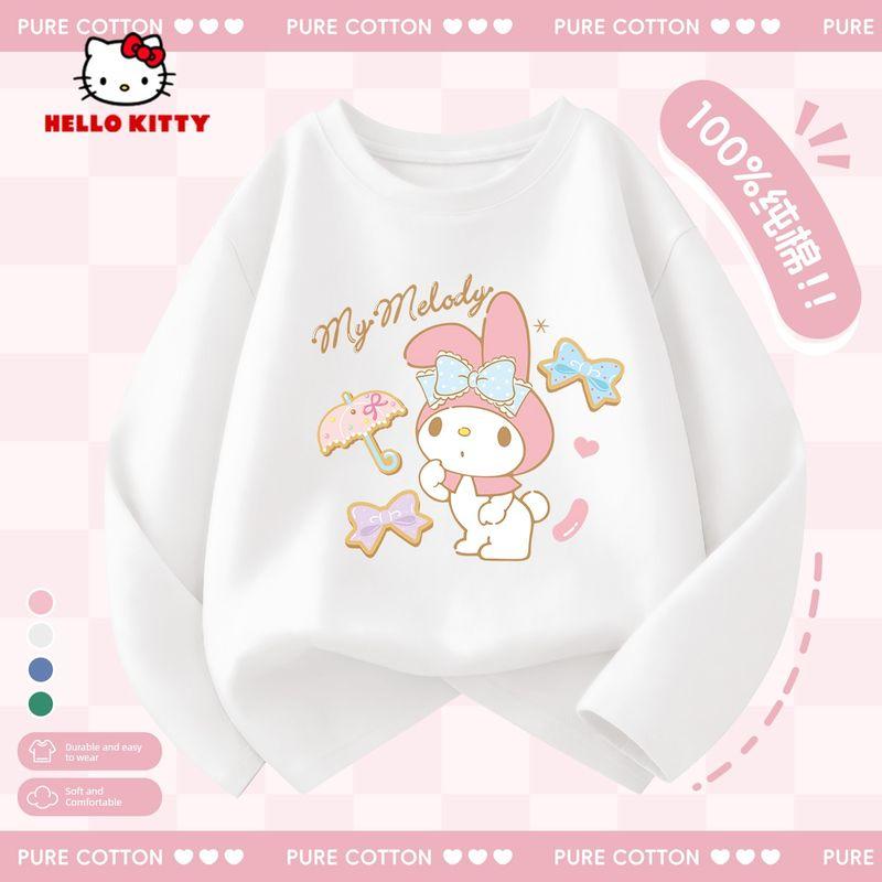 Hello Kitty Girls' Long-Sleeved T-Shirt 2026 New Kidsren's Spring Top Pink Spring Clothing Girls' Bottoming Shirt