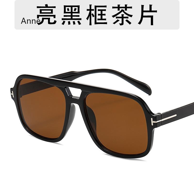 Retro Tortoiseshell Pilot Sunglasses Women  Designer  Oversized Shades Eyewear Driving Double Bridge Men T Sun Glasses