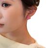 Ankola Red Plaid Heart Earrings: Versatile Front & Back Wear, Light Luxury Design for Women