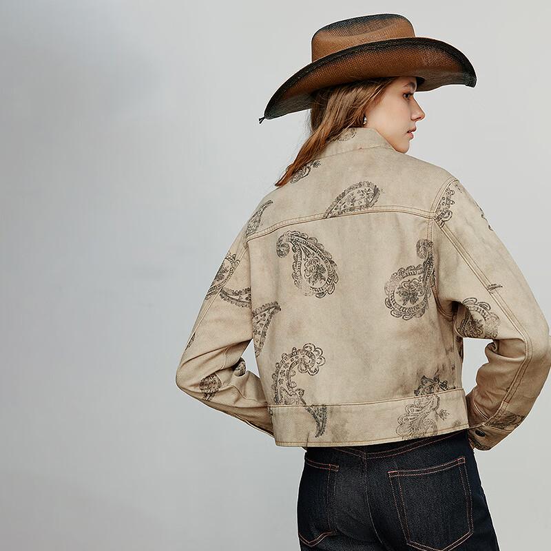 Damen Retro Kurze Jeansjacke aus reiner Baumwolle