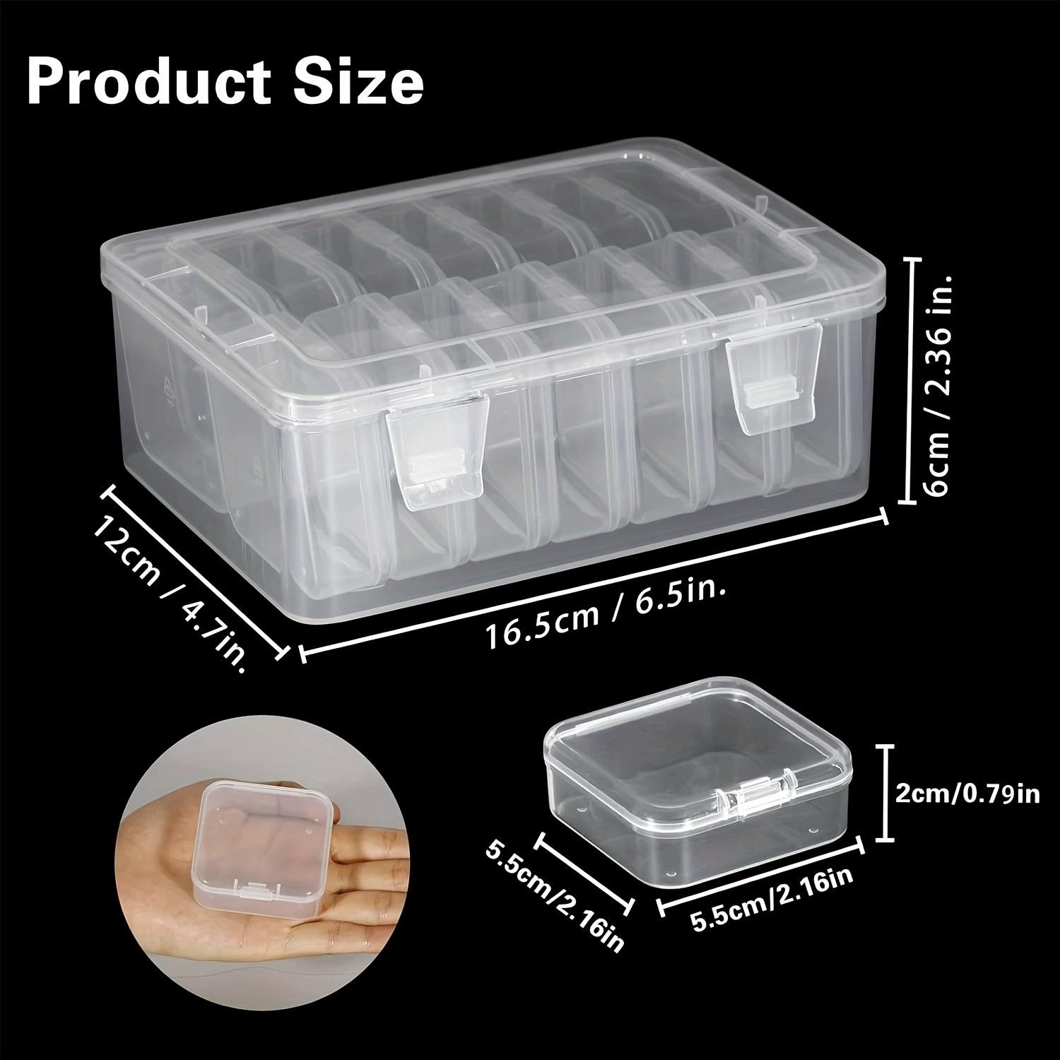 14pcs Small Jewelry Storage Boxes and one Large storage box, Plastic Storage Boxes, Mini Clear Jewelry Storage Boxes чистый