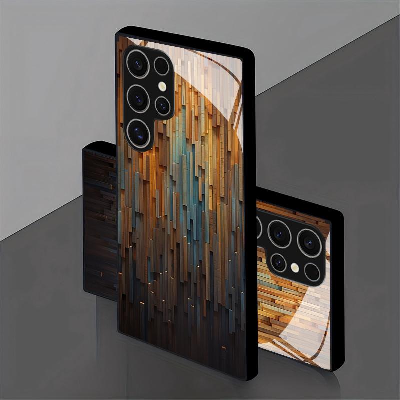 Wood Texture Pattern 2D Phone Case for Samsung S26 S25 S24 S23 S22 S21 S20 A56 A36 A16 - Glass Protective Cover