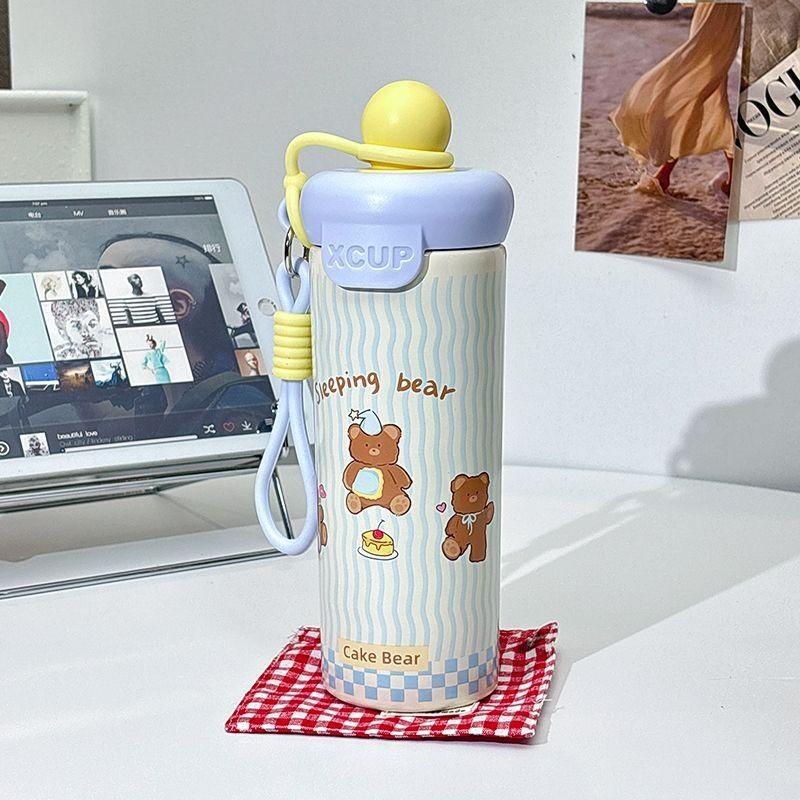 316 Stainless Steel Insulated Coffee Mug With Straw And Carrying Rope For Office And Travel