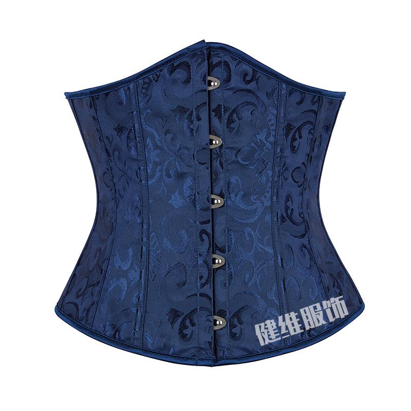 Retro Floral Taillenformer Korsett mit Bauchkontrolle und mehrfarbigem Jacquardmuster