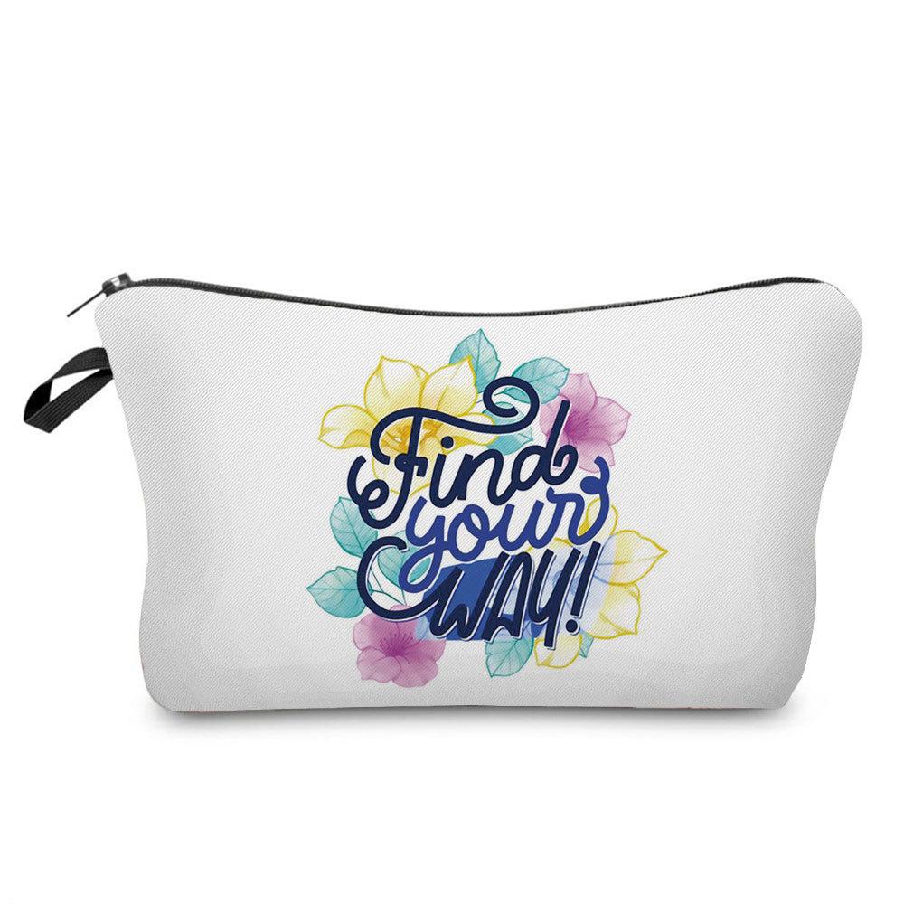 Women Flower Print Cosmetic Bag Toiletries Organize Travel Storage Case 6778