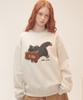 AMBLER Cat Biting Little Bear Sweatshirt Amm1208 (Oatmeal)