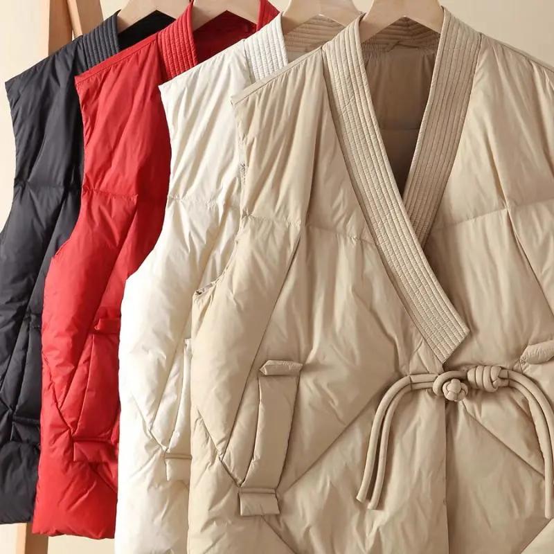 Winter Coat Cropped Vest Jackets For Women Fashion Sleeveless Puffer Waistcoat Street Style Vests Black Khaki Outwear