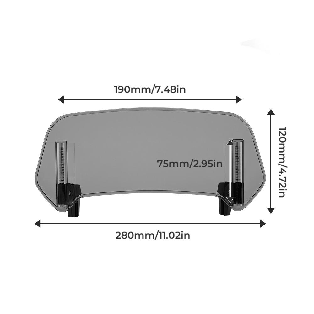 

Universal Motorcycle Windshield Adjustable Angle Motorcycle Wind Screen Auto Style B-Gray