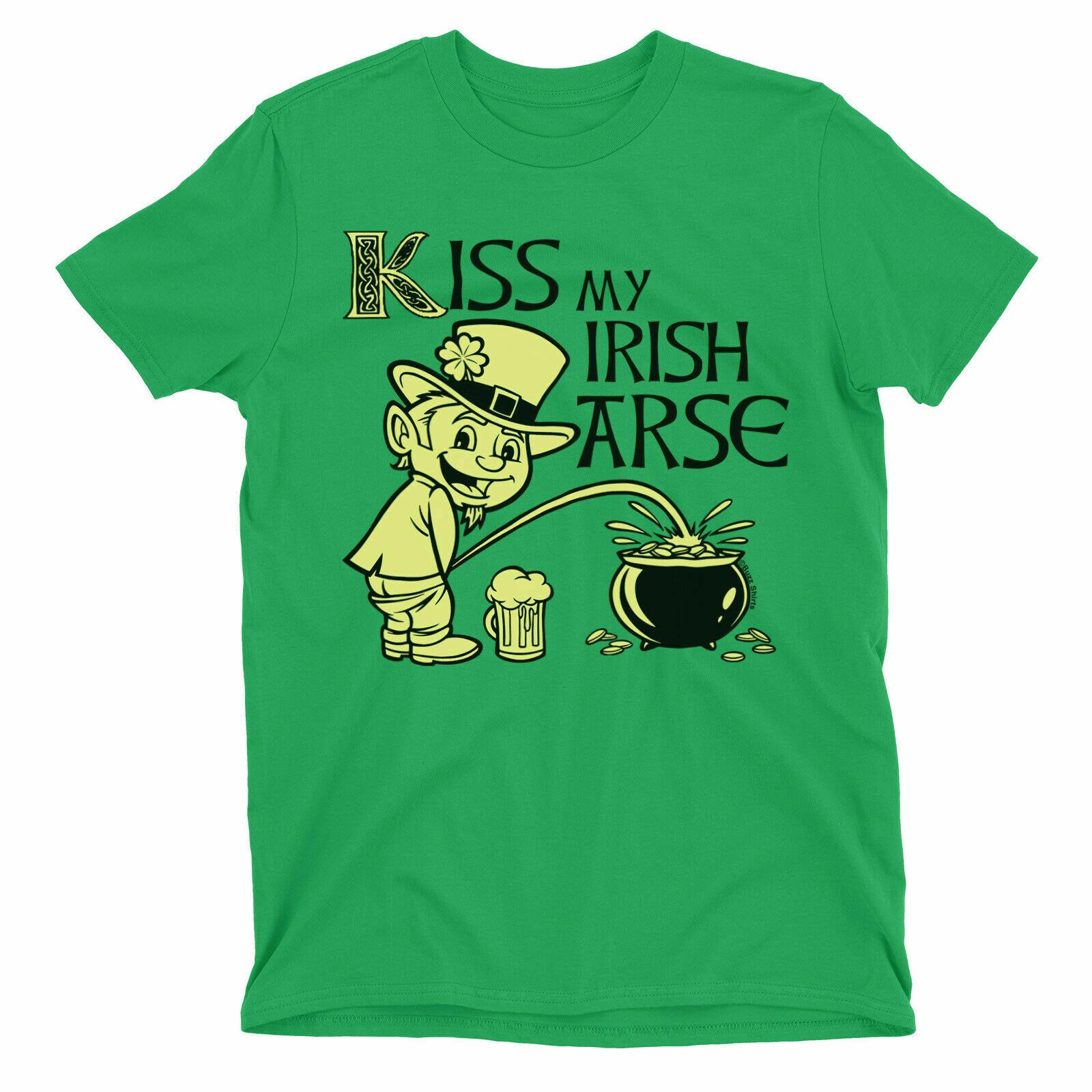 

KISS MY IRISH AR*E Ladies T-Shirt Ireland St Patricks Day Leprechaun S разноцветный