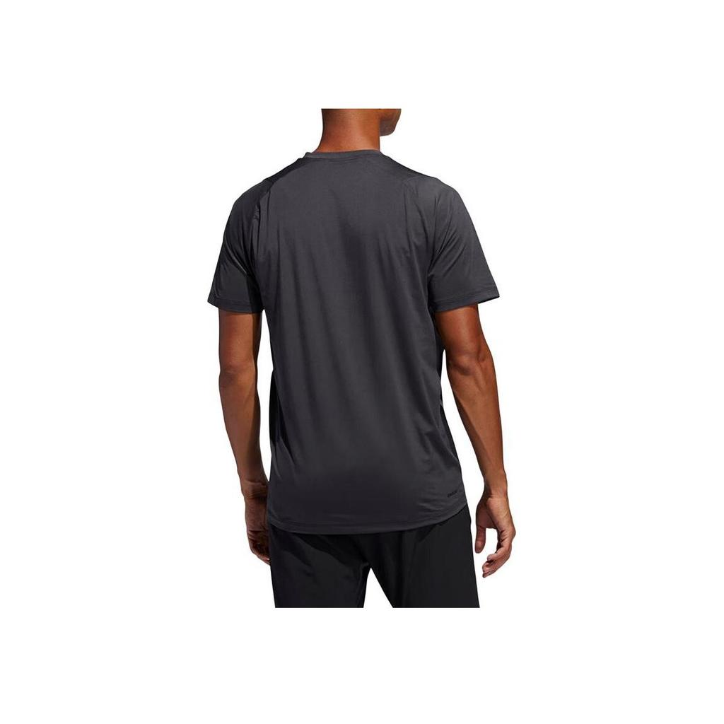 Adidas Letter Logo Round Neck Casual Short Sleeve T-Shirt Men T-Shirts Black FL4473