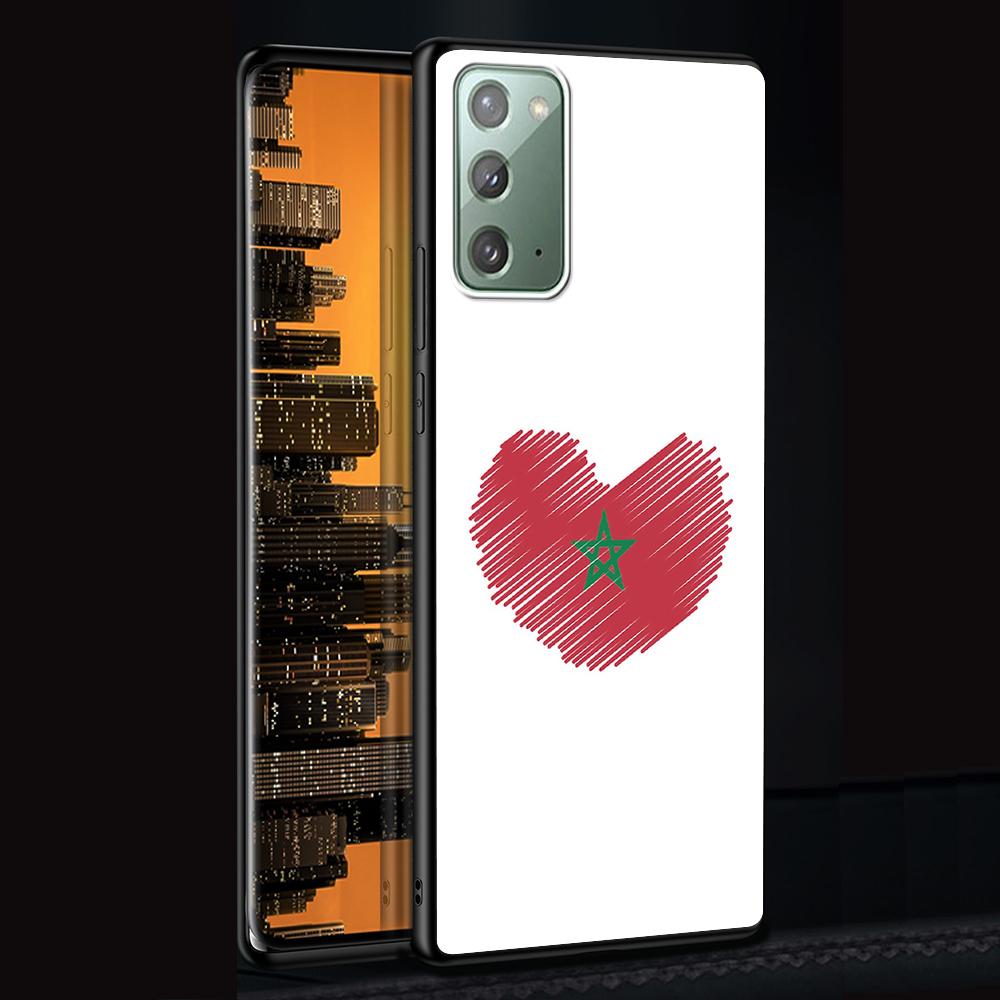 Morocco Flag Case for Samsung Galaxy Note 20 Ultra 10 Lite 9 8 A53 A52 A12 S22 S21 FE S20 Plus Silicone Black Phone Cover