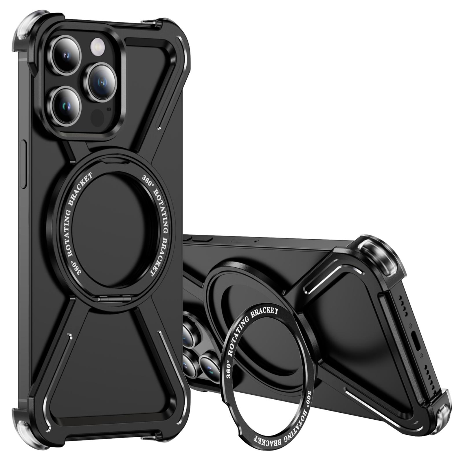 

Бамперы для iPhone 14 Pro Безрамочная металлическая накладка Совместимы с MagSafe Подставка Black