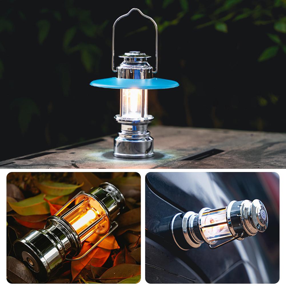 High-end Camping Tent Vintage LED Lantern Portable Handheld Emergency Charging Lamp Stylish Atmosphere Lighting For Outdoor