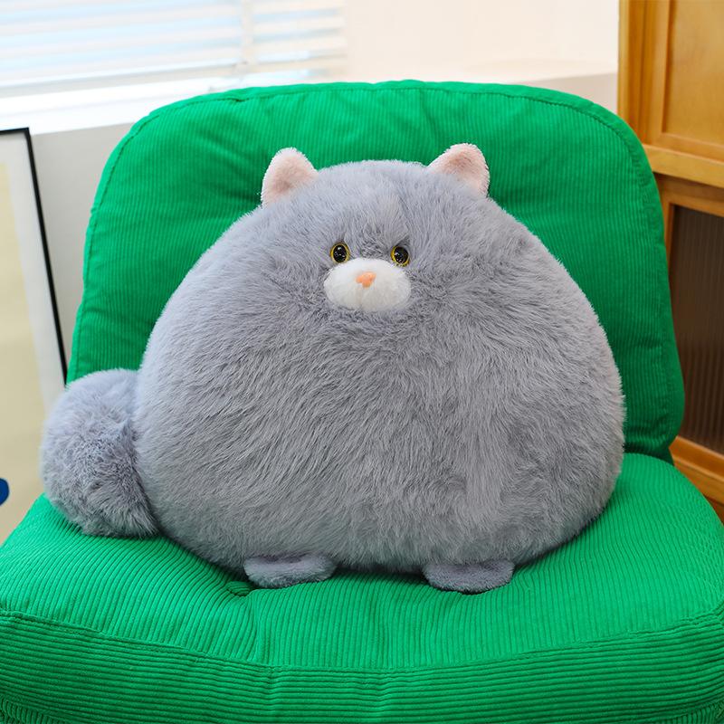 Cute Chubby Cat Dolls Plush Toys Cloth Dolls Throw Pillows Long-tailed Cat Dolls Birthday Gifts for Kid Boys and Girls