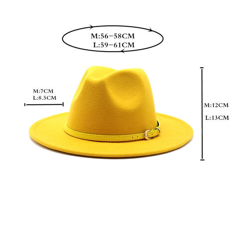 Men'S And Women'S Woolen Top Hats, Flat-Brimmed Big-Eave Hats, Jazz Hats, Felt Hats.