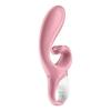 Vibromasseur rabbit - satisfyer - hug me - silicone 100% - flexible - rose