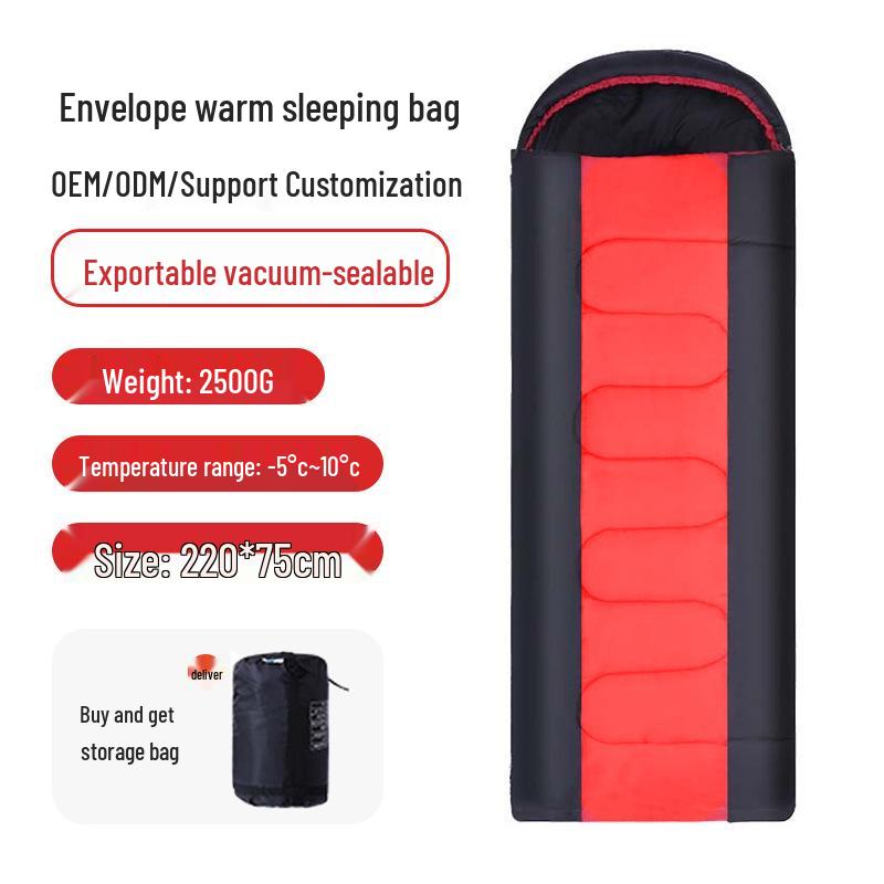 Outdoor Camping Portable Envelope Sleeping Bag - Dirt-Proof, Warm, Thick, Pure Cotton for Adults
