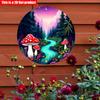 2D Flat 20*20cm1pc Fairy Tales Mushroom and Fantasy Forest Designs Circular Wooden Decor, Featuring Fantasy&dreams Style Theme Pendant, Perfect F