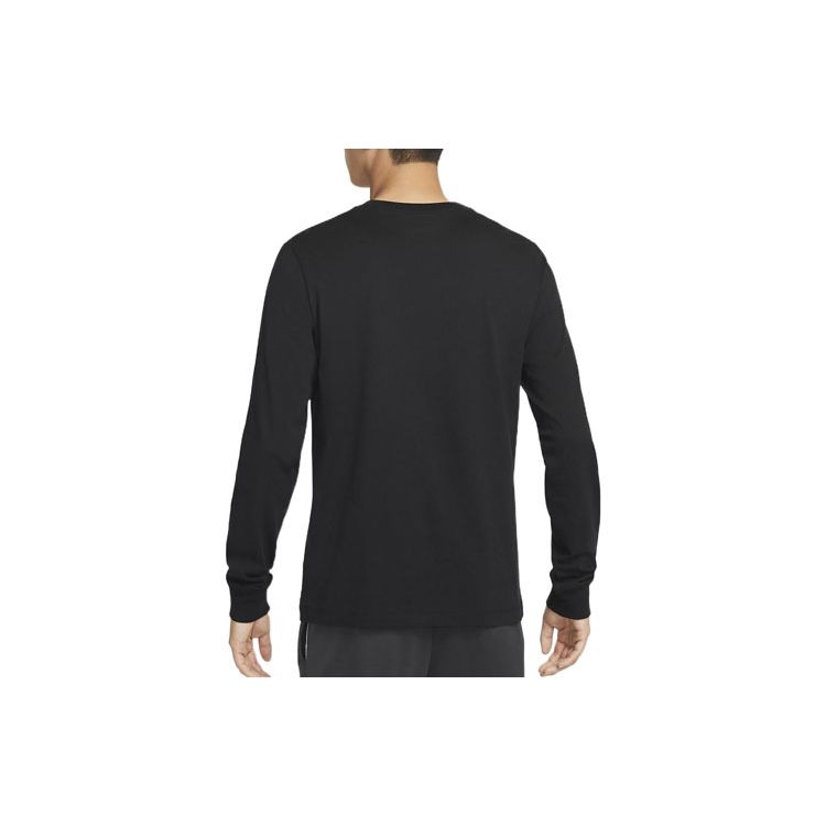 Nike T-shirt męski z nadrukiem wzoru smoka i feniksa, z okrągłym dekoltem i długim rękawem, czarny DJ1918-010