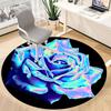 1pc Neon Floral Print Chair Carpet for Office, Round Non Slip Durable Large Size Office Carpet, Suitable for Office