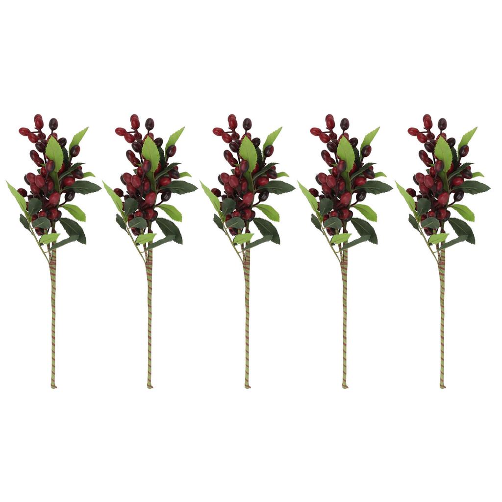 5PCS Artificial Berries Artificial Pip Berry Stems Decoration for Living Room Office White