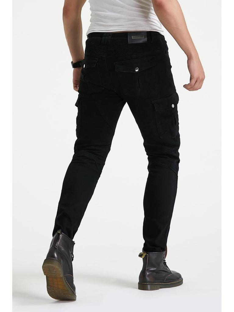 Four Seasons Army Green Motorcycle Riding Jeans with Protective Gear