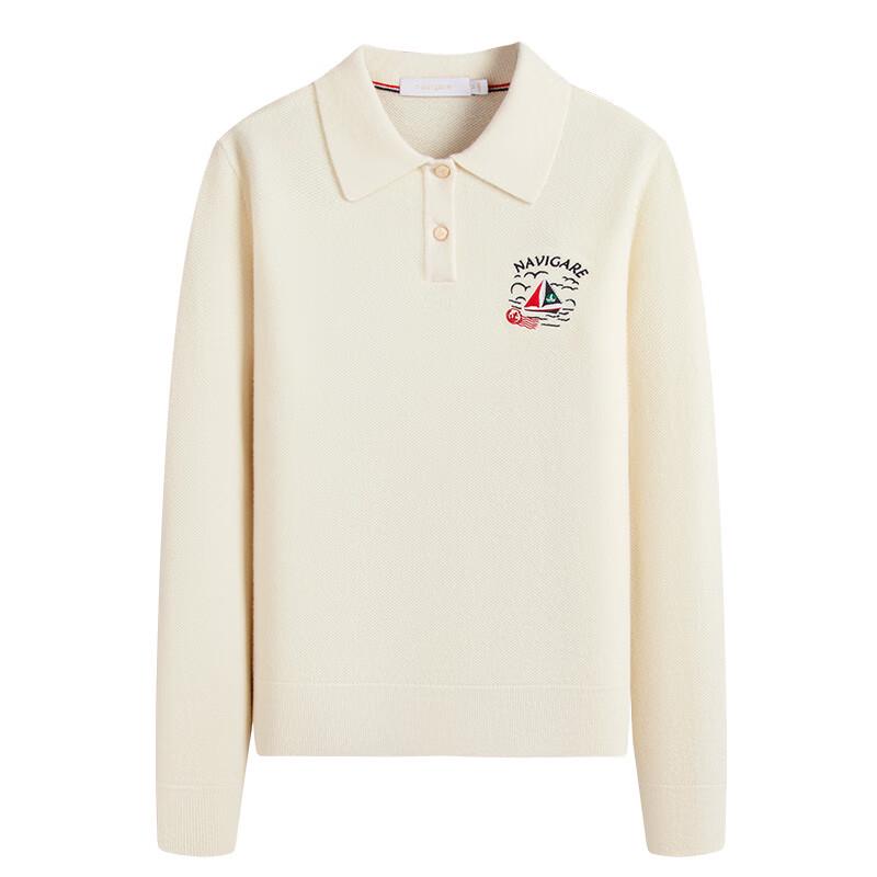 Navigare Women's 100% Wool Polo Knit Sweater