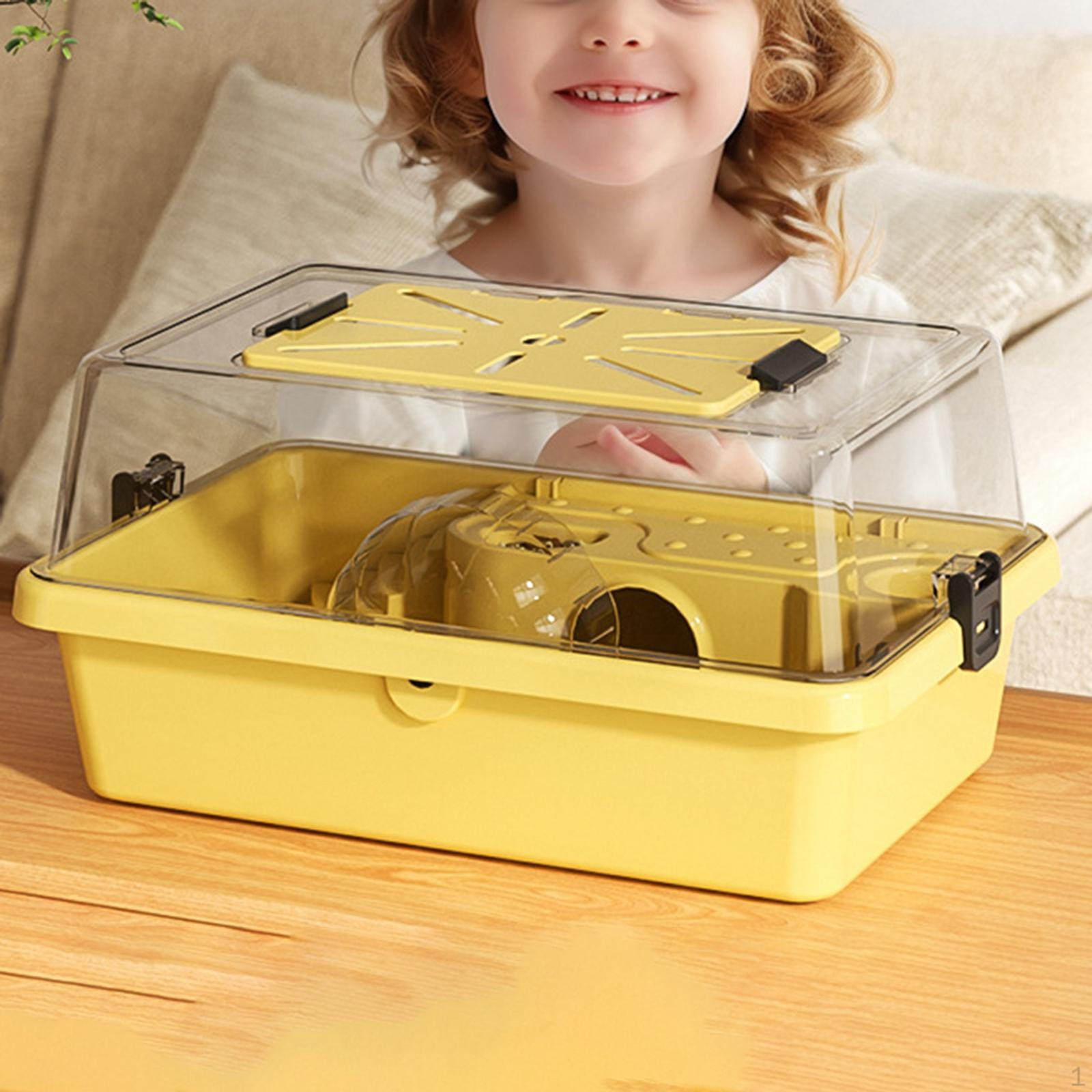 

Hamster Cage Habitat Sugar Glider Guinea Pigs Openable Top Ventilation Deluxe Two Tiered жовтий