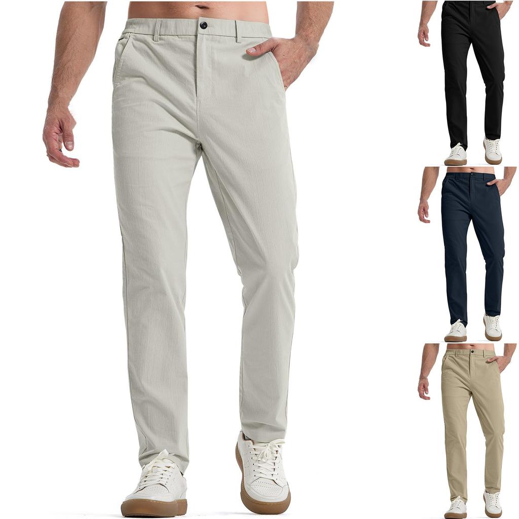 Mens Dress Casual Color Slim Pocket Pants Color Pants