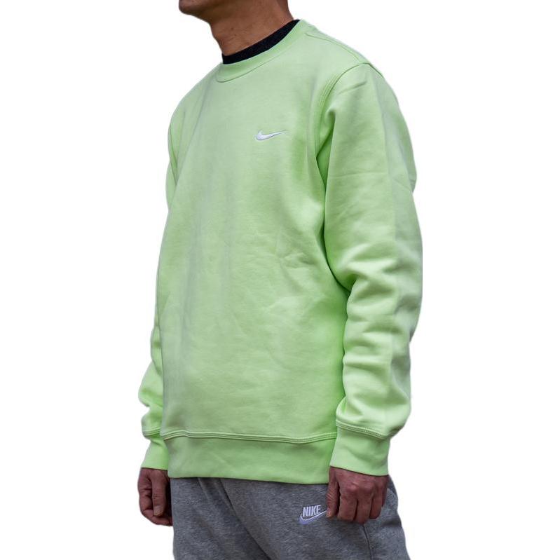 Nike Embroidered Logo Crew Neck Pullover Sweatshirt Men Tops Fluorescent-Green 916609-383
