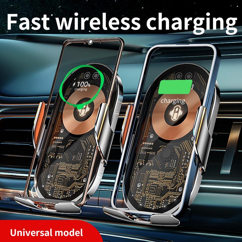 2024 M11 Magic Clip Transparent Line Design Bezdrátové nabíjení do auta Držák mobilního telefonu Otevírání a zavírání Navigační stojan Autodoplňky