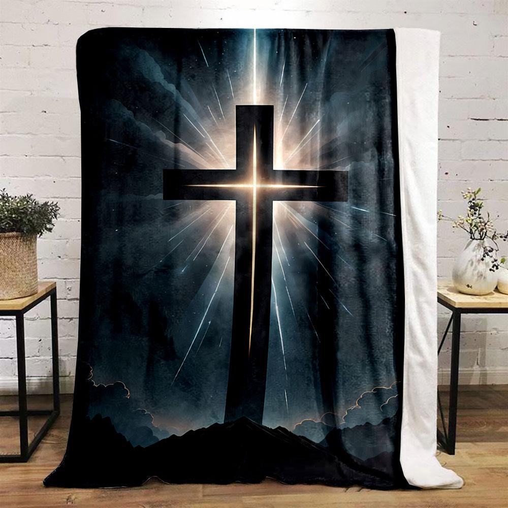 Radiant Cross Blanket Printed Blanket for Living Room Bed Couch lunch break Soft Cozy Blanket for Friend's festival Gift