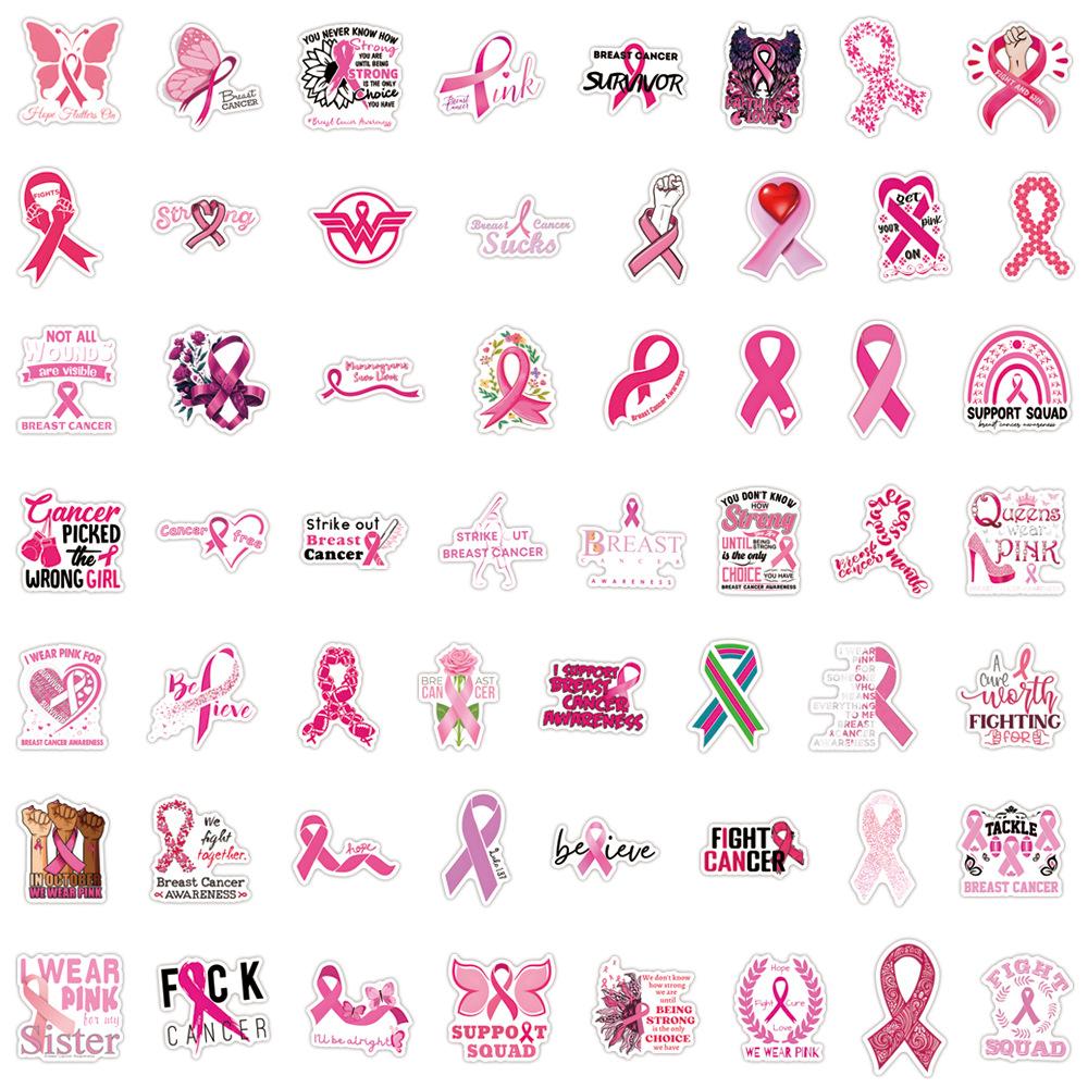 110 New Breast Cancer Graffiti Stickers Decorate Notebook Suitcase Mobile Phone DIY Stickers