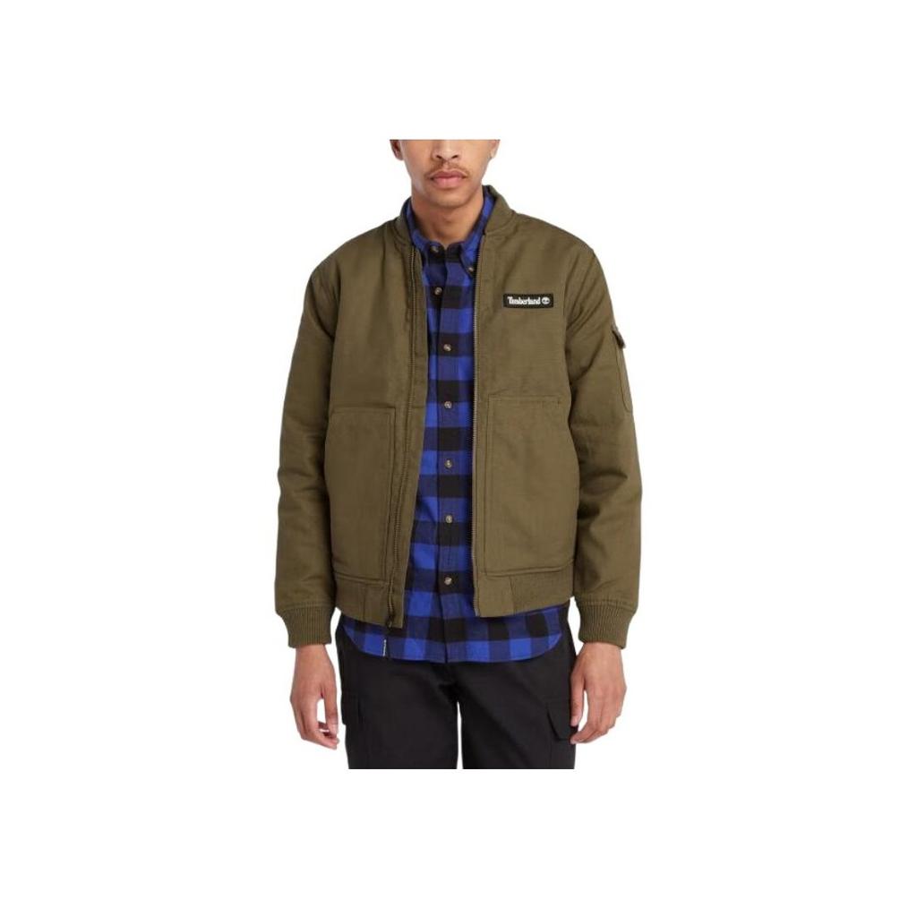 Timberland Solid Color Stand Collar Fashion Warm Long Sleeve Jacket Men jackets Army-Green A6JR9-A58