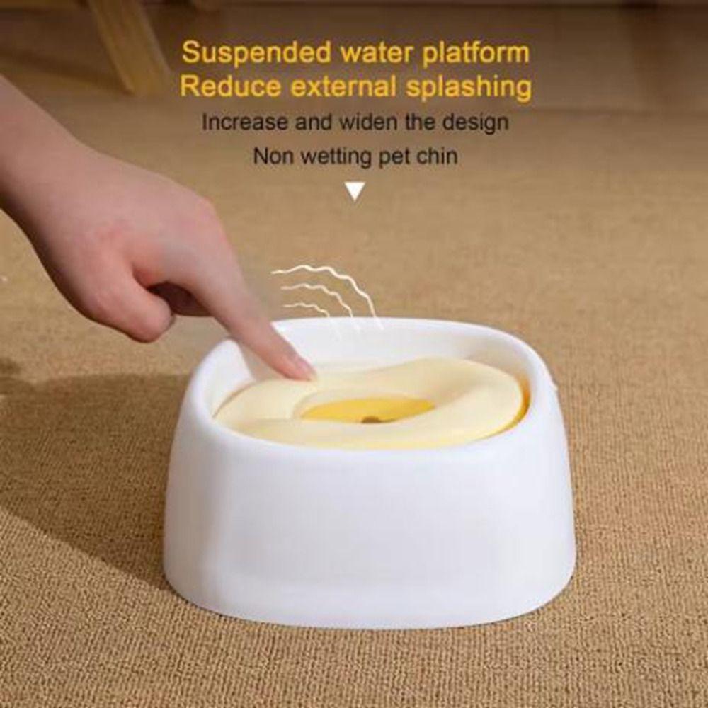 1500ml Pet Float Bowl Wet Chin Prevention Splash-proof Pet Floating Water Bowl Anti Spill Stable Base Cat Feeding Station Home