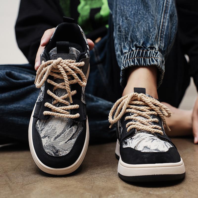 Nové Pánské Klasické Módní Nízké Tenisky na Skateboarding s Tlustou Podrážkou Pohodlné Měkké Podrážky Basketbalové Tenisky