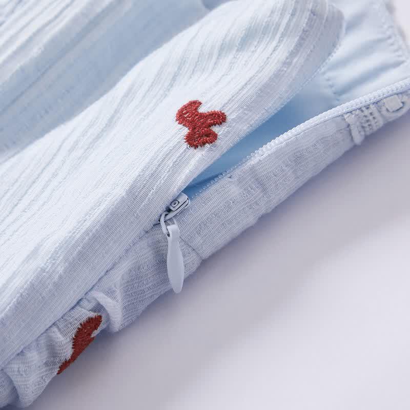 Xiangying Floral Embroidered A-Line Sling Dress