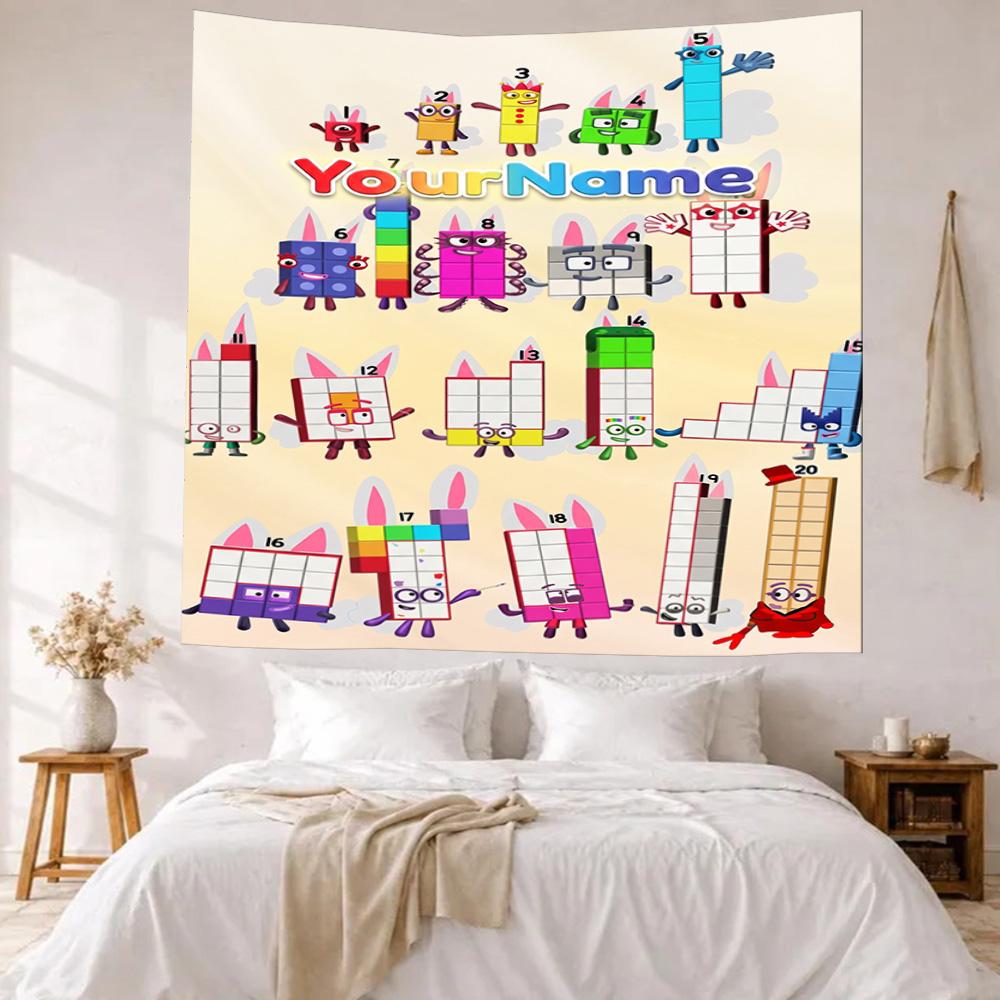 Numberblocks Benutzerdefinierter Name Wanddekoration Wandteppich Kunst Für Haustiergedenken Geburtstag Hochzeitsparty Kulisse Familiengeschenk