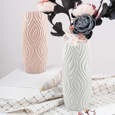 Nordische Farbe Kunststoffvase - Kreatives Kamelien-Ornament für Trocken-/Frischblumen, Imitatglasur, sturzfest und unzerbrechlich.
