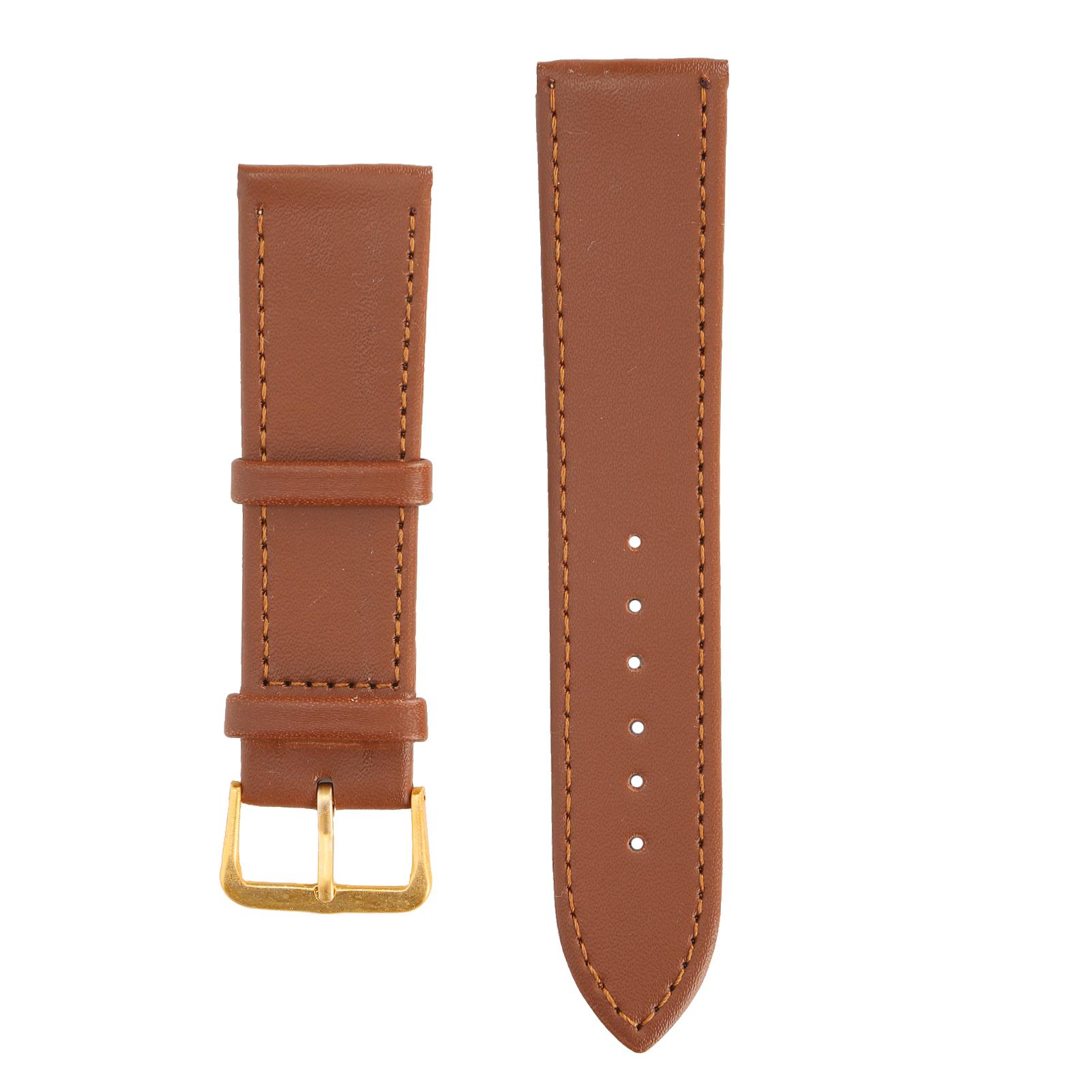 

Unisex Universal Pin Buckle Watch Band PU Leather Replacement Watch Strap Accessory Brown22mm /
